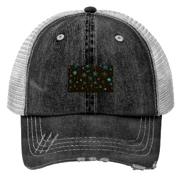 Discover Elegant Snowflakes Black Blue Silver Trucker Hats