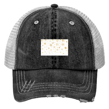 Discover Snowflakes Pattern Elegant White Gold Trucker Hats
