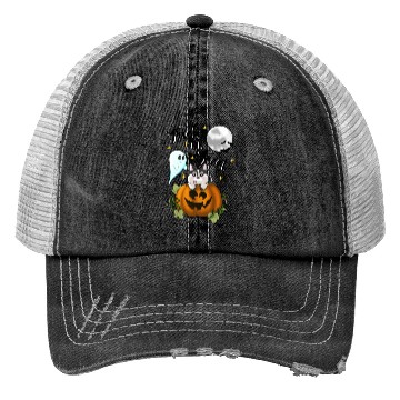 Discover Pumpkin Dog - trick or treat Trucker Hats