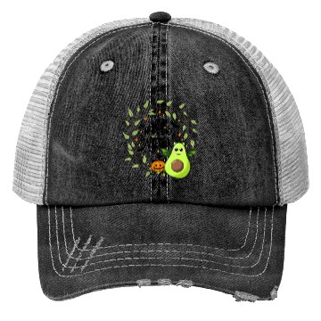 Discover Bat Avocado - Happy Halloween Trucker Hats