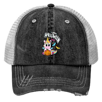 Discover Bat Unicorn - Happy Halloween Trucker Hats