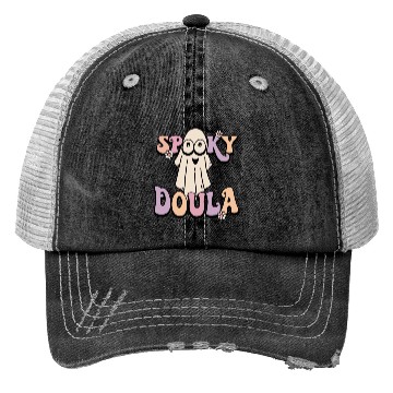 Discover Cute Spooky Doula Halloween Retro Trucker Hats