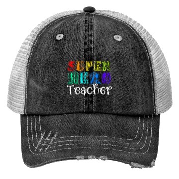 Discover Multicolor Retro Teacher Superhero Trucker Hats