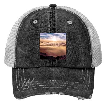 Discover dark blue ocean waves storm fantasy Trucker Hats