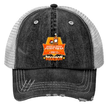 Discover My christmas spirit is bourbon Trucker Hats