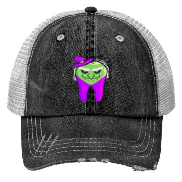 Discover Evil Green Witch Tooth For Dentist On Halloween Trucker Hats