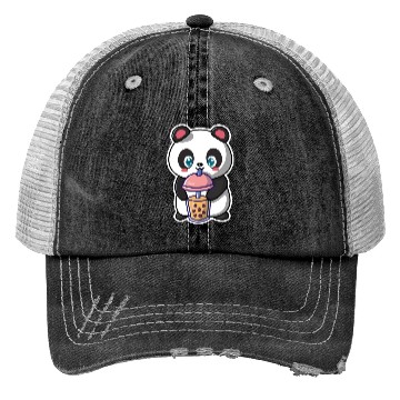 Discover Panda Bear Boba Milk Tea Funny Bubble Tea Lovers Trucker Hats