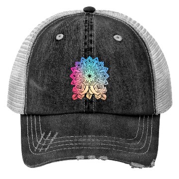 Discover Mandala Rose Art Trucker Hats