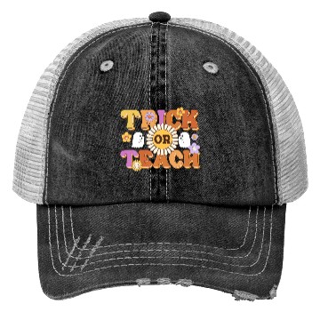 Discover Trick Or Teach Ghost Teacher Halloween Costume Trucker Hats