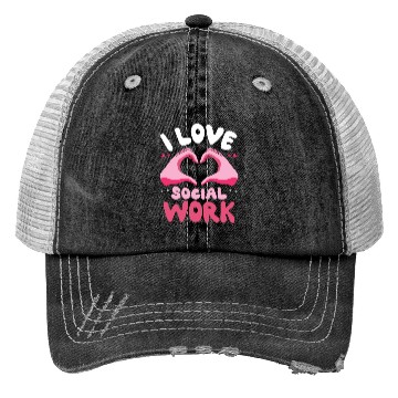 Discover I Love Social Work Job Worker Graduation Trucker Hats