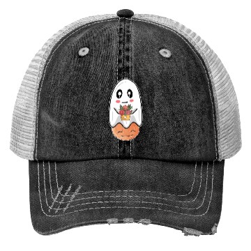 Discover Halloween Ghost Trucker Hats, Trick or Treat Trucker Hats