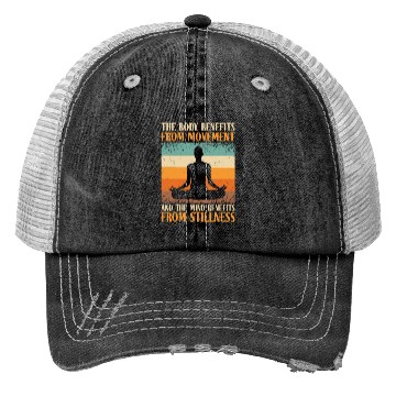 Discover Serenity Meditating Yoga Fan Spiritual Relaxation Trucker Hats