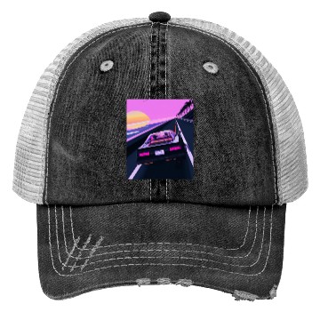 Discover Vaporwave Aesthetic Sports Car Driving Into A Trucker Hats