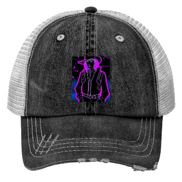 Discover Goth Synthwave Outrun Goth Cowboy Trucker Hats