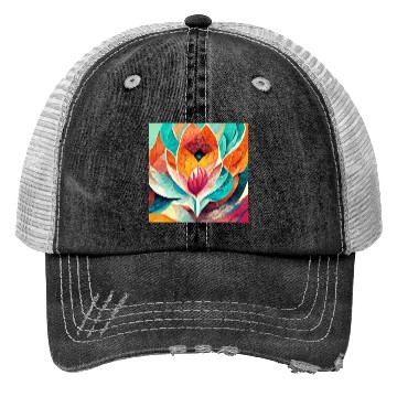 Discover Colorful mandala flower version 8 Trucker Hats