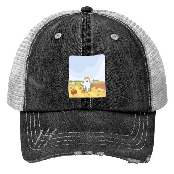 Discover Retro Pumpkin Farm Ghost For A Trick Or Treat Trucker Hats