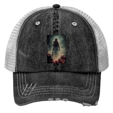 Discover Zombie soldier with smoking skulls Trucker Hats