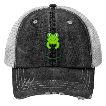 Discover Trucker Hats pocket small cute frog