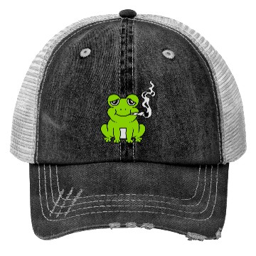 Discover Stoned Weed Joint Frog Trucker Hats