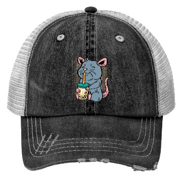 Discover Rat Bubble Tea Tea Lover Gift Trucker Hats