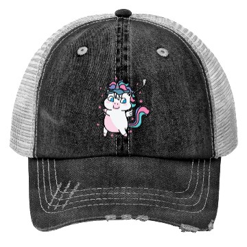 Discover Unicorn playing Golf Fabulous Creature Sport Trucker Hats