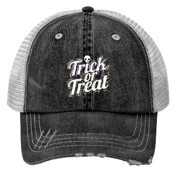 Discover Trick Or Treat Spiderweb Halloween Trucker Hats