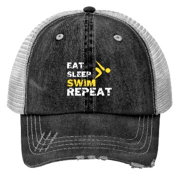 Discover EAT SLEEP SWIM REPEAT Trucker Hats