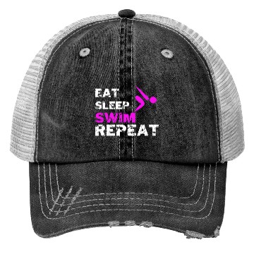 Discover EAT SLEEP SWIM REPEAT Trucker Hats