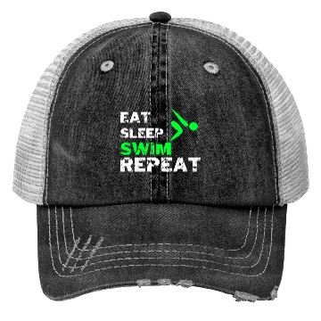 Discover EAT SLEEP SWIM REPEAT Trucker Hats