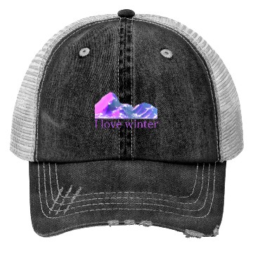 Discover I love winter - mountain-winter in cool colors Trucker Hats