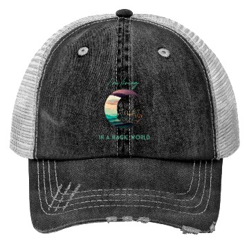 Discover Magic Spiritual Desert Moon Water Lily Trucker Hats
