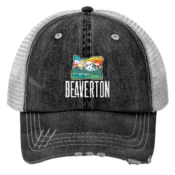 Discover Beaverton Vintage Oregon Nature Outdoors Retro Gra Trucker Hats