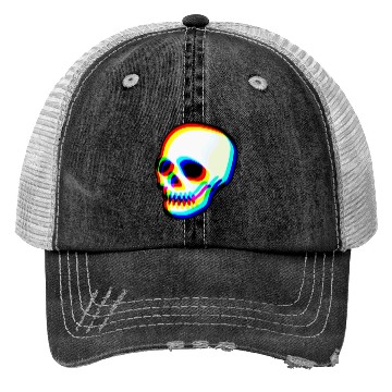 Discover Modern Neon Skull Illustration Trucker Hats