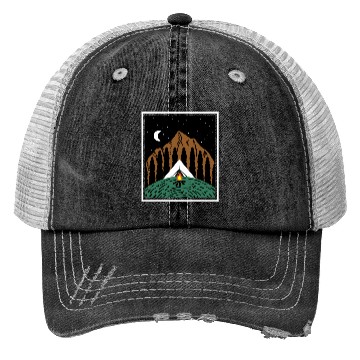 Discover Mountain Night Camper Gift Trucker Hats