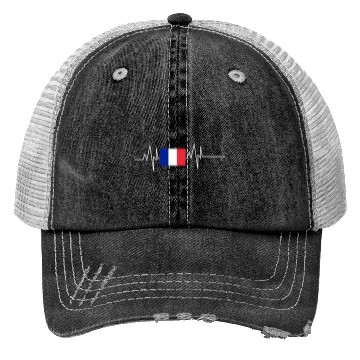Discover France Flag Heartbeat Trucker Hats