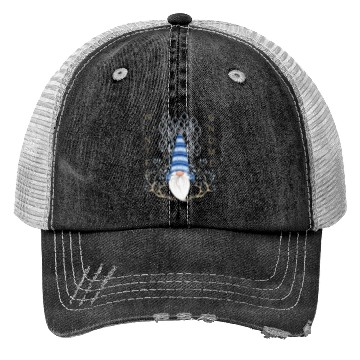 Discover Winter Gnomes Geometric Blue Leafs Trucker Hats