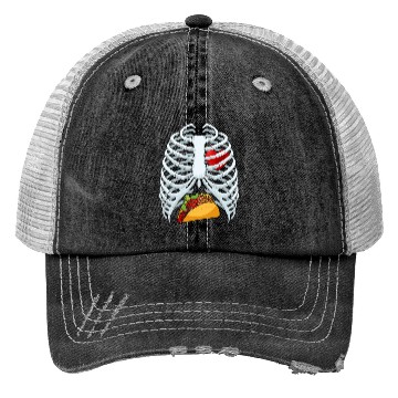 Discover Funny Taco Skeleton Rib Cage Dad Halloween Costume Trucker Hats