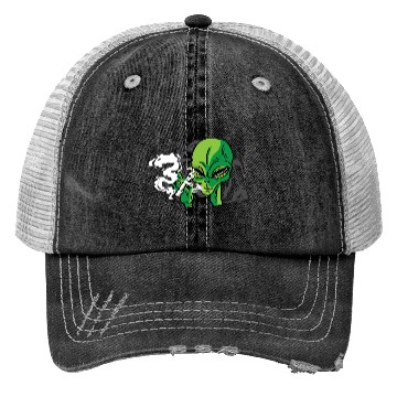 Discover Alien Smoking Gangster Gift Trucker Hats