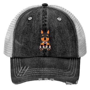 Discover Sushi Lover Doberman Trucker Hats