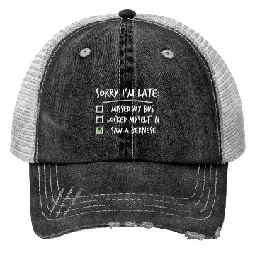 Discover Sorry I'm Late Great Dane Trucker Hats
