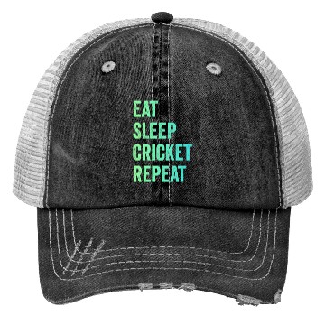 Discover Eat sleep cricket repeat | Cricket Lover Trucker Hats