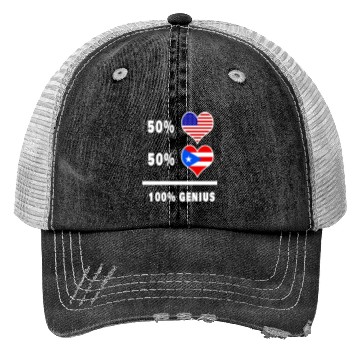 Discover USA and Puerto Rico genius flag design Trucker Hats