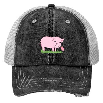 Discover Pig Symbol Nature Animal Grass Flower Trucker Hats