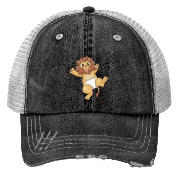 Discover Cute Lion Baby in Diapers Design (ideal gift) Trucker Hats