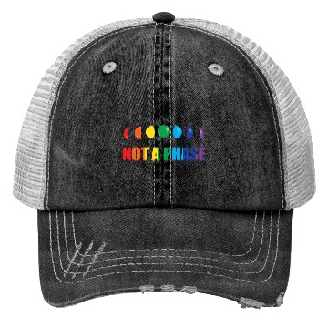 Discover LGBT Not A Phase Funny Rainbow Moon Phase Gift Trucker Hats