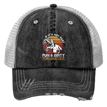 Discover Fun And Dirty Barrel Racing Equestrian Horse Trucker Hats