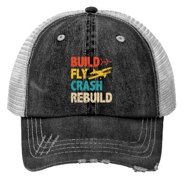 Discover Build Fly Crash RC Plane Pilot Model Airplane Trucker Hats