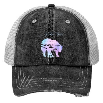 Discover Winter stories Bear Trees Pastel Rainbow Trucker Hats