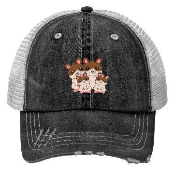 Discover Friendly hamster family kids Trucker Hats