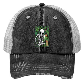 Discover Skeleton Garden Humor Introverted Gardener Trucker Hats